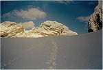 Pohled z ledovce Gr. Gosau Gletscher  na SSZ stnu Dachtainu 2995m