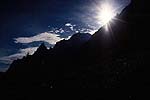 Zapadajc slunce nad Mt. Blancem.