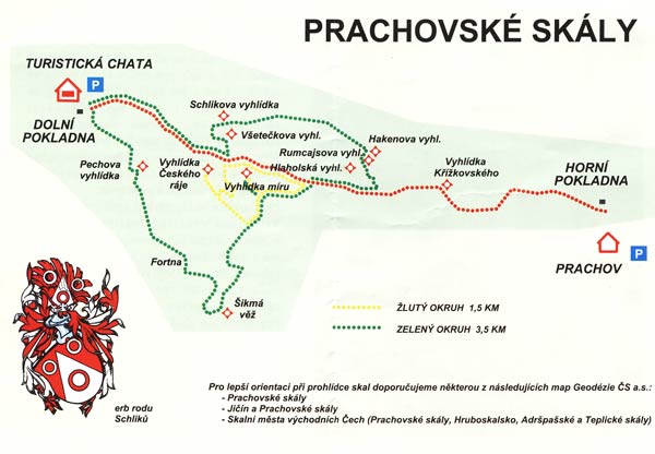 Mapa - Prachovské skály