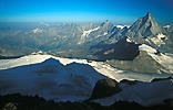 Testa Grigia (3479 m), Dent D'Herens (4171 m), Matterhorn (4478 m)