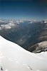 Pohled na Chamonix při sestupu z Mont Blancu