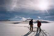 Jana a Robin při sestupu na ledovci Gepatschferer