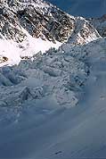 Ledopád na ledovci Gepatschferer