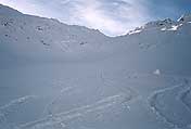 Stopy po sjezdu pod ledopád Gepatschferer